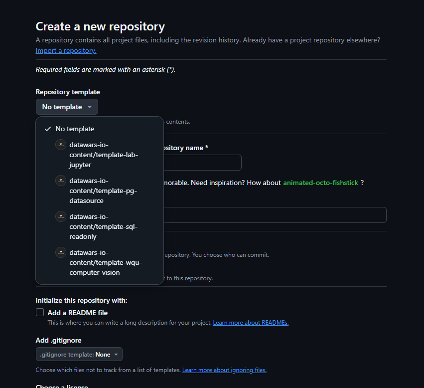 Creating a new repository