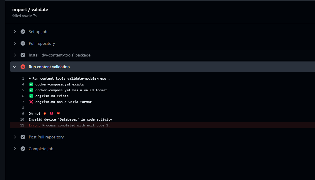Invalid Database Error