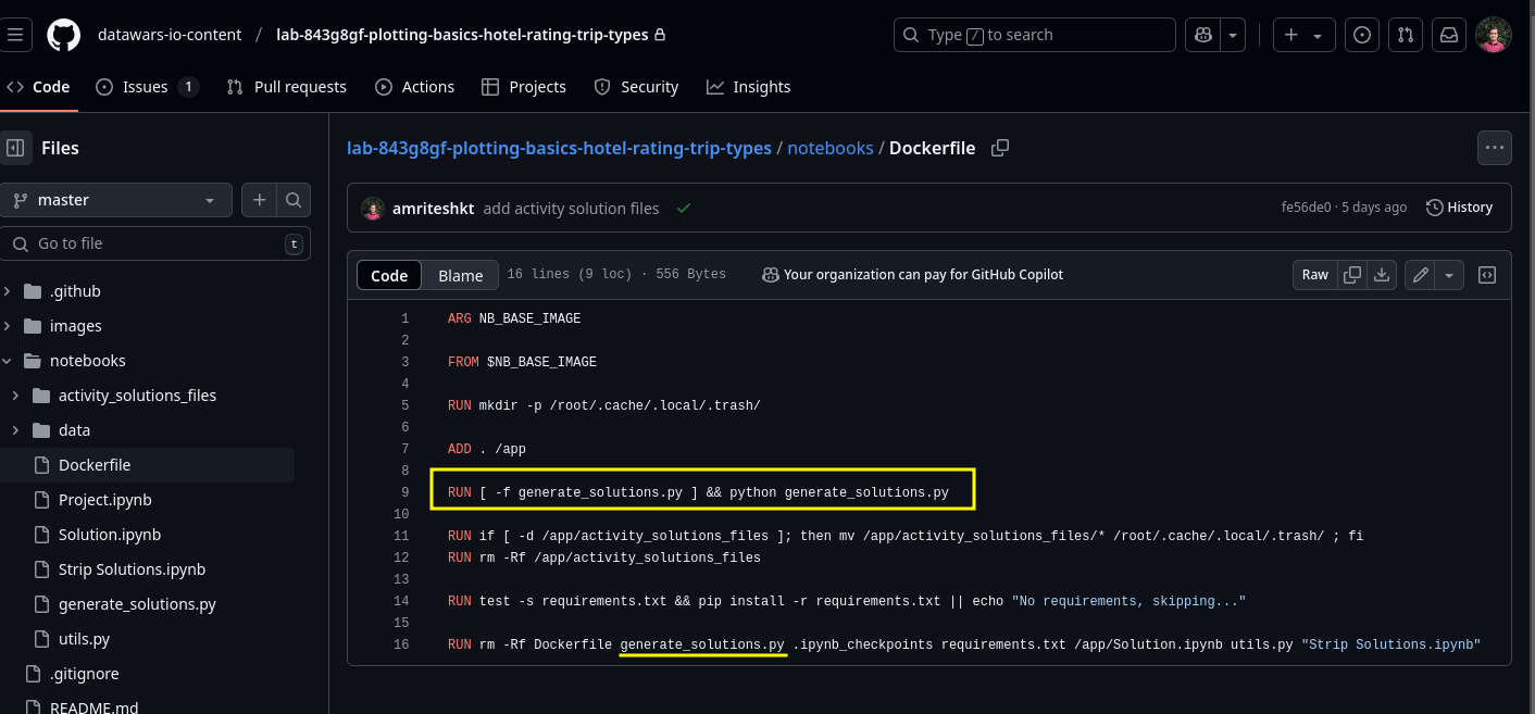 Dockerfile contents